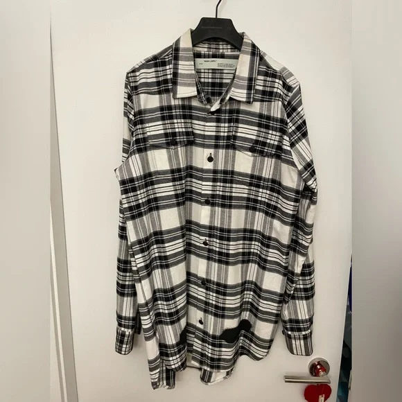 Off-White Shirts 23 Off White Main Label Flannel Shirt Poshmark